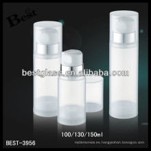 130ml envases de maquillaje acrílico transparente; Envases de maquillaje de acrílico 150ml con la bomba, envases de maquillaje acrílico redondos